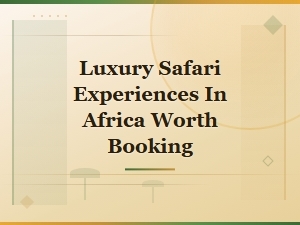 Top Luxury Safari Experiences in Africa Worth Booking